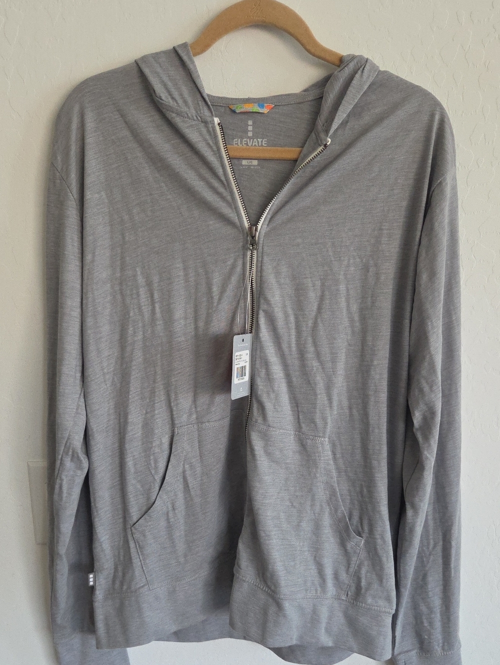 Elevate Men's Grey Zip-Up Hooded Sweater